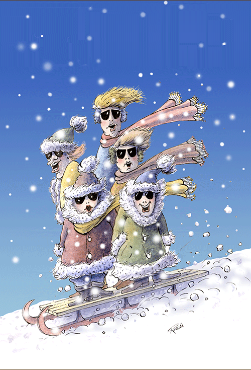 Canadian Greetings Ltd. Sledders Christmas Card